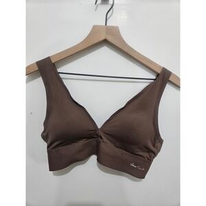 Vince Camuto Womens Brown Wireless Plunge Bralette Lounge Bra Size XL